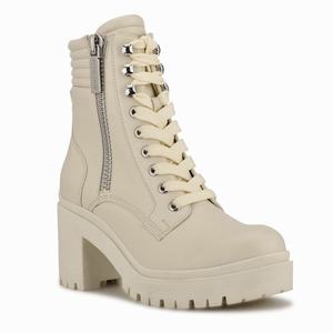 Nine West Quiz Heeled Enkellaarsjes Beige Nederland | UOH-547289